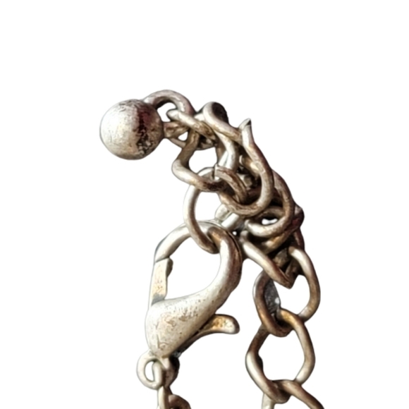 Eclectic necklace hearts cross flower silver tone turquoise hippie boho … - Picture 8 of 11